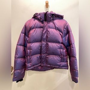 Aritzia Tna Super Puff Shorty iridescent purple